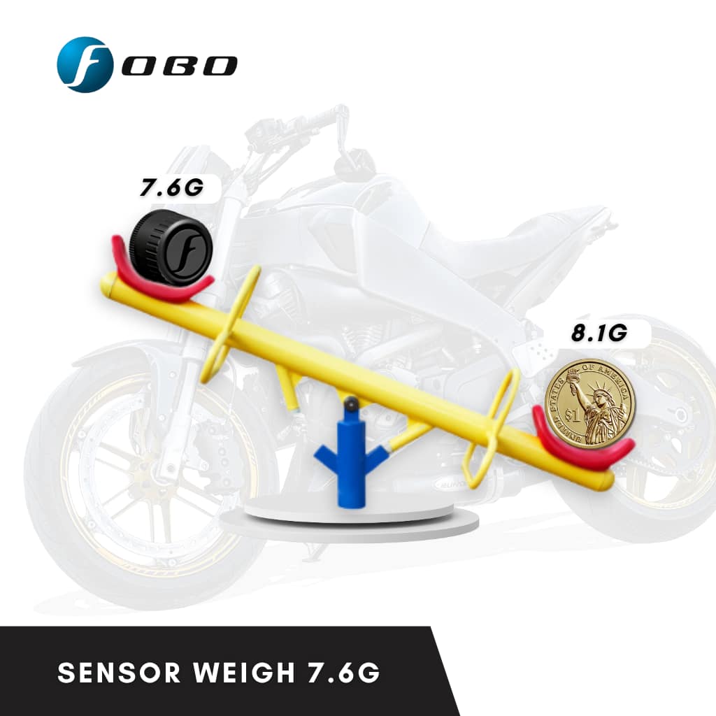 FOBO Bike 2 – Système TPMS Bluetooth Pour Moto : Surveillance Pression & Température Des Pneus En Temps Réel (Argent)